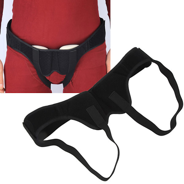 Bråckbälte Truss Dubbel Inguinal Bråckstöd Justerbara Kompressionsdynor för Män för Kvinnor M