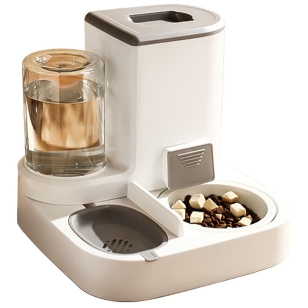 Automatisk Foder- og Vanddispenser 2 i 1 Automatisk 2,2L Foder Keramisk Beholder 1L Vandbeholder til Hunde Katte Små og Mellemstore Kæledyr