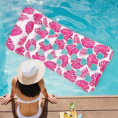 Inflatable Pool Mattress. Foldable Inflatable Lounger. Float Mattress for Adults. 176 x 86 x 2 cm