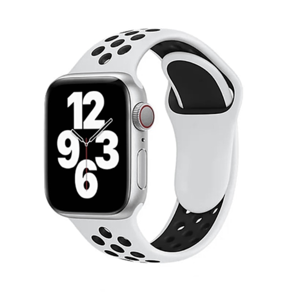Silikon Band i Sportarmband - Gummiband - Bekväm & Hållbar - Till 42 mm / 44 mm / 45 mm / 49 mm Vit / Svart Vit / Svart