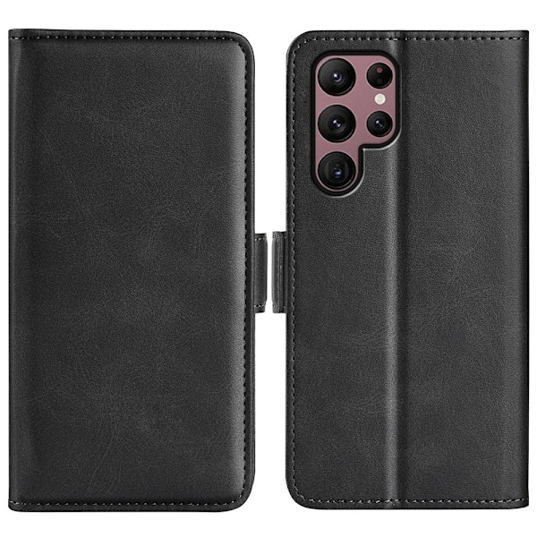 SKALO Samsung S23 Ultra Premium Plånboksfodral - Svart Svart
