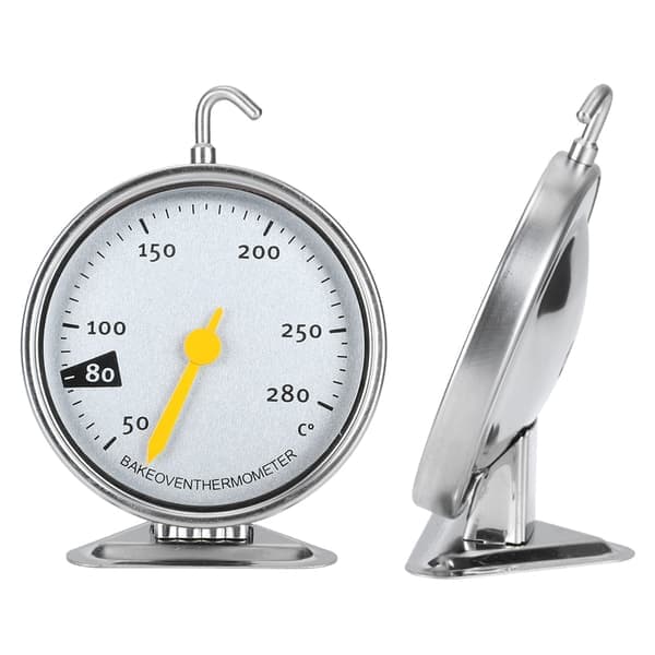 Ovntermometer i rustfrit stål med stor urskive, krog, køkkengrej 50-280℃
