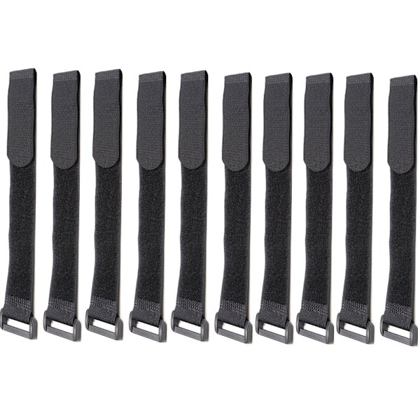 Kabelband med kardborre 10-pack Svart