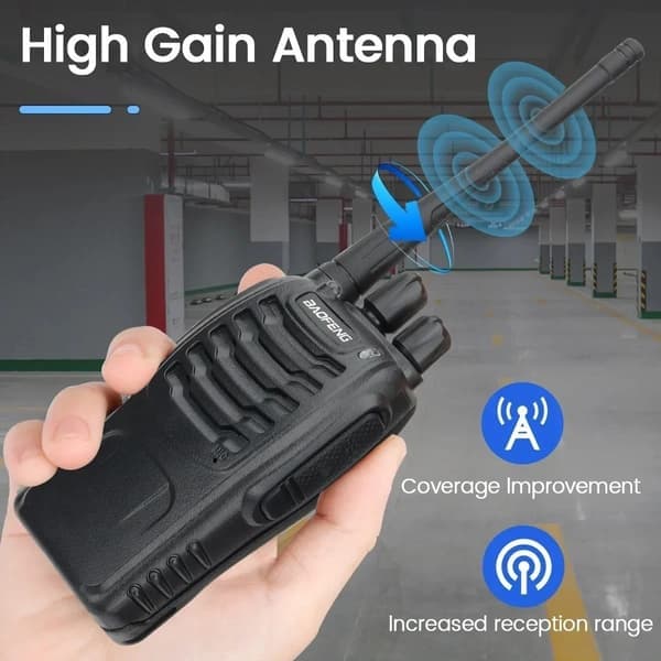 2-pakkaus BaoFeng BF 888 S V2 UHF-radiopuhelin / radiopuhelin sisäänrakennetulla LED-taskulampulla, musta