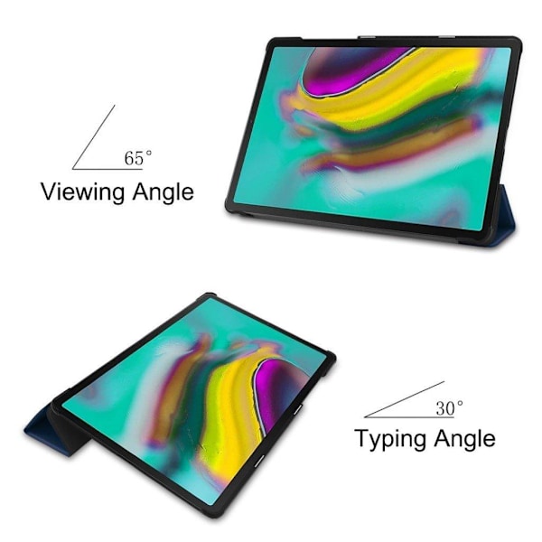 Samsung Galaxy Tab S5e vikfodral i konstläder - Mörkblå Blå