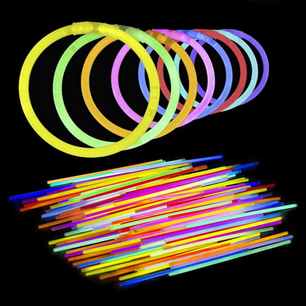 100 Lysstavar i Bulk - Festtillbehör - Glow in the Dark Kul Fest