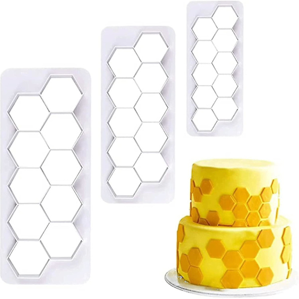 3 st Hexagon Kakform, 3 Storlekar Hexagon Biscuit Cutters Ca