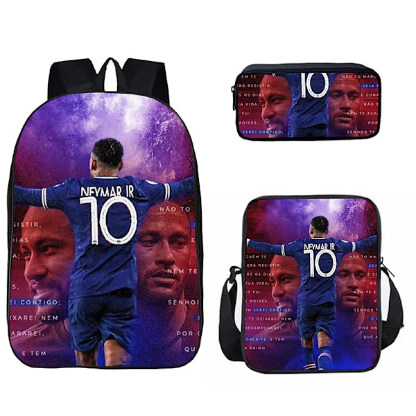 neymar Fotbollsryggsäck Student skolväska i tre set purple 40cm purple 40cm