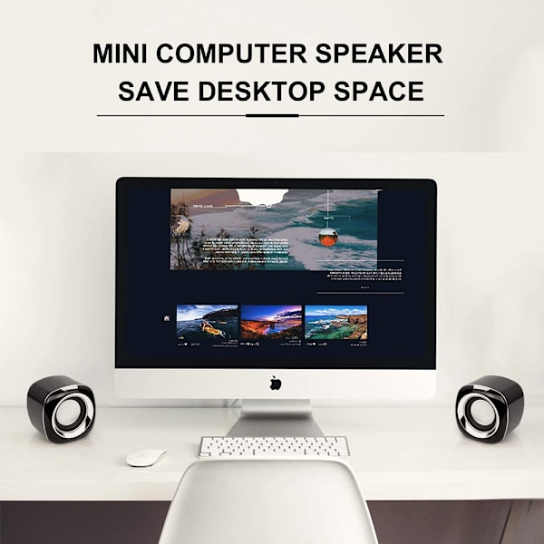 Datorhögtalare, PC-drivna högtalare USB-högtalare Monitorshögtalare för stationär dator/PC/bärbar dator Spelhögtalare