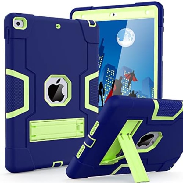 Cantis- case för ipad 9:e generationen/iPad 8:e generationen/iPad 7:e generationen, tunt, kraftigt stötsäkert, robust case med inbyggt Navy Blue Navy Blue