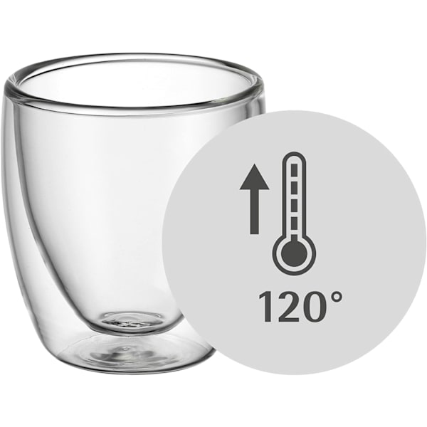 Dubbelväggig Espressokopp Set, 80ml Dubbelväggiga Glas, Flytande Effekt, Termiska Glas, Värmebeständigt Espressoglas