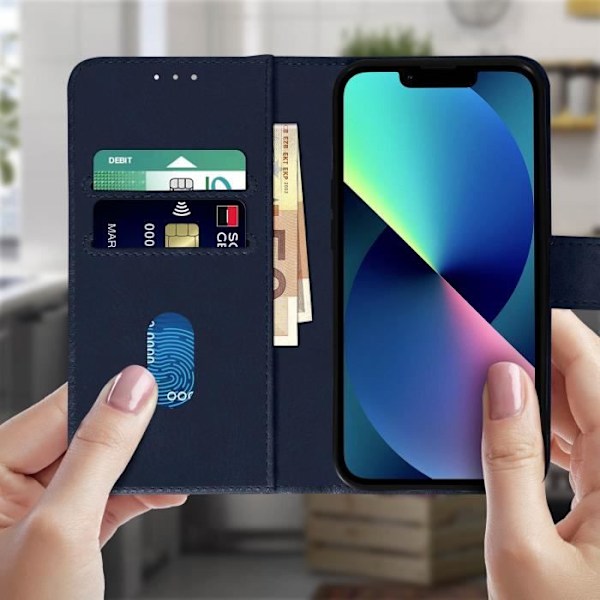 AVIZAR iPhone 13 Fodral - Wallet Flip Video Support Funktion - Blå Blå