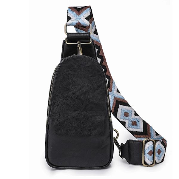 Sling PU-väskor för kvinnor, crossbody-väska, bröstväska med rem för flicka, dam, för vandring, löpning, 23*13*7 cm