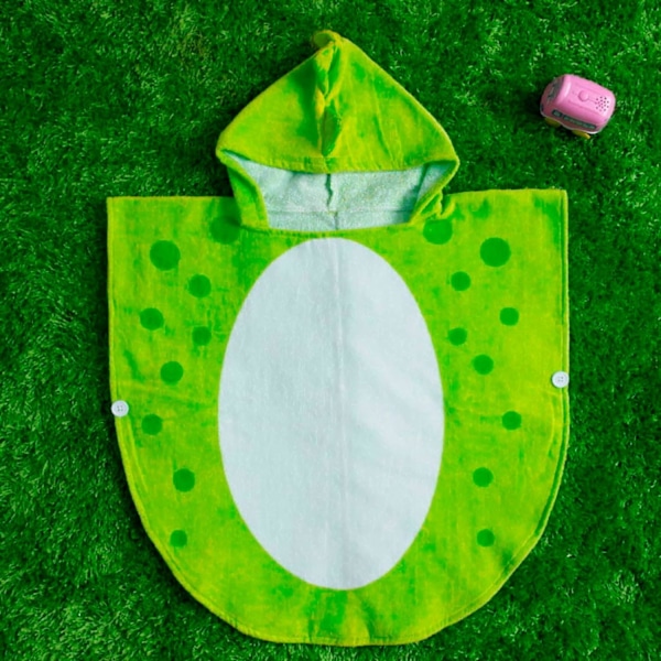 Lättviktig huvtröja med snabb torkning strandhandduk för barn pojkar och flickor, småbarn bad/pool/simma poncho cover-ups badkläder (grön)