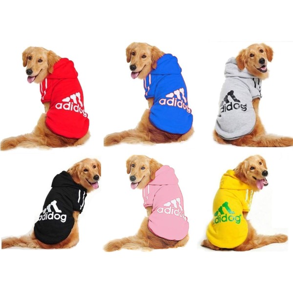 Hundtröjor för stora hundar Outwear Basic Fleece Hooded Sweater Bomullsjacka Sweatshirt Kappa 3XL till 9XL för stora hundar (Rosa, 4XL)