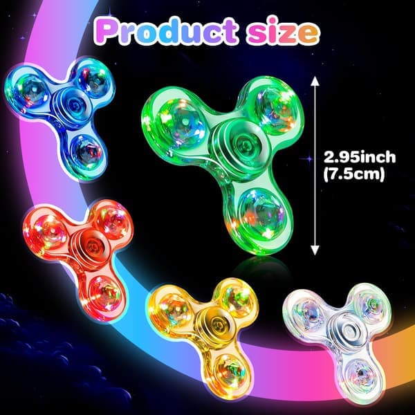 5-pak Twitter Fidget Spinners, Lysende Fidget Spinners til Børn - Glødende Legetøj, Festgaver, Gaveæskefyld, Klasseværelsespræmier