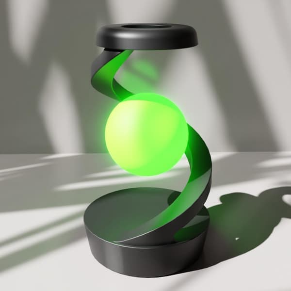 Spiral Table Lamp 360° Rotating Floating RGB Night Light Wireless Rechargeable Desk Lamp Home Decor with Wireless Charging.