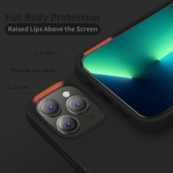 iPhone 13 Pro Max Gummibelagd Mattsvart Silikon Skal Svart