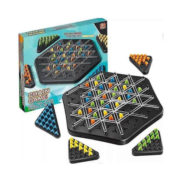Fun Chain Triangle Game, Interactive Peg Game Triangle Chess Board Game small