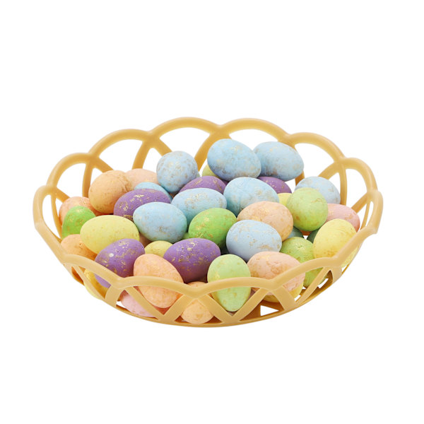 Påskägg Ornament Mini Skumägg med Korg för Hantverk och Vår Påskfest Dekorationer