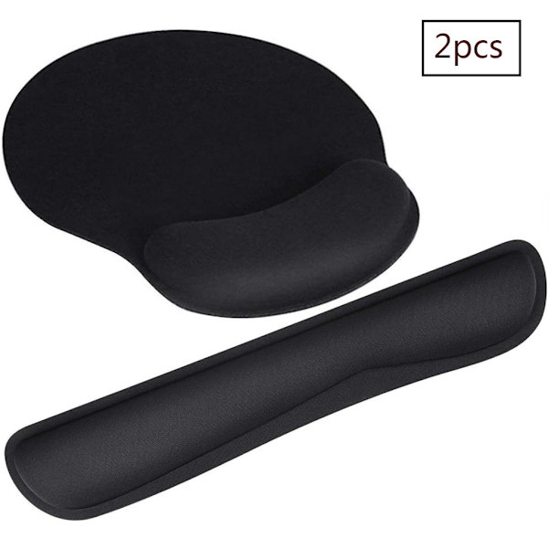 Musmatta, ergonomiska musmattor för PC, handledsstöd mus tangentbord handledsstöd set, anti-senhöljesproblem spelmusmatta, svart