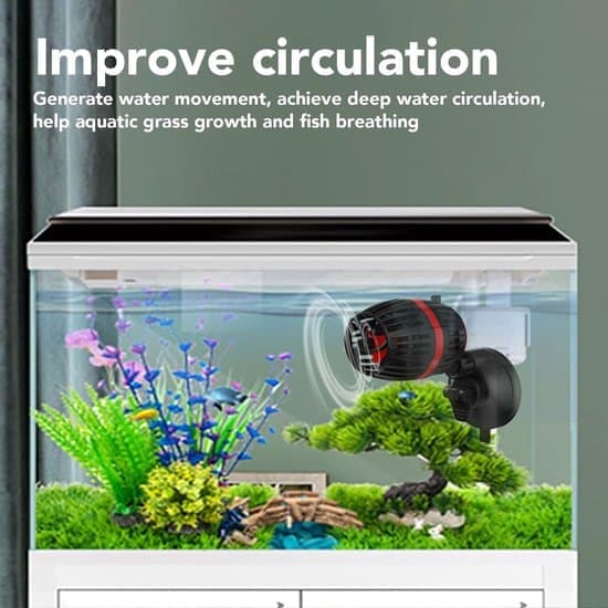 Aquarium Wave Pump - Turbine Style Wave Maker - Aquarium Circulation Pump - Adapter Included - Requires 12V/2A Adapter for Operation - 4-Position Adjustable