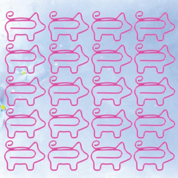 100 stk. piggete binders, morsomme binders, kontorrekvisita (rosa)