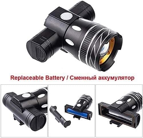 Super Bright 2000 Lumen Bicycle Headlight USB Rechargeable Bike Front Light Waterproof Adjustable Focus Cycling Light for Safe Night Riding