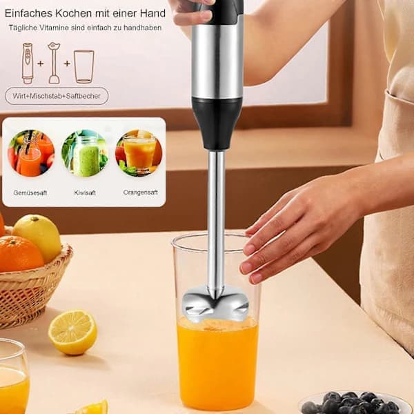 Håndblender 4-i-1 Hakker Køkken Elektrisk Håndblender, 100% Helt Ny