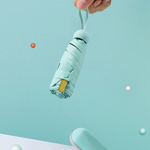 Reseminiatyrparaply för handväska med fodral - Liten kompakt UV-paraplyskydd Sol - Lätt litet fickparaply med fodral för kvinnor, flickor