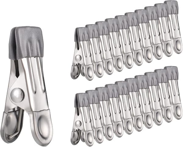 30 stk rustfrie klesklyper, multifunksjonelle sklisikre metallklesklyper klesklyper klemmer for sokker, sko, håndkle, matforsegling, bilder