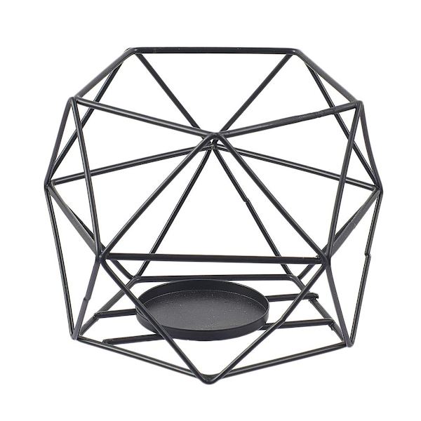 Geometrisk Tealight-hållare, Geometrisk Ljusstake för Bröllop Jul Hembordsdekorationer, Svart