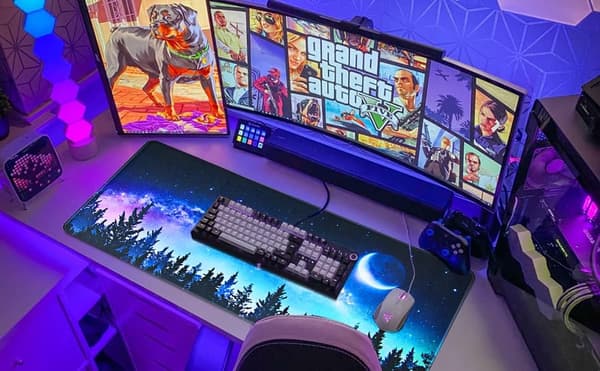 Musemåtte (800 * 300 * 3 MM) Udvidet Stor Musemåtte Skrivebordsmåtte, Syede Kanter Musemåtte, Skridsikker Gummibase, XL Gaming Musemåtte til Kontor & Hjem