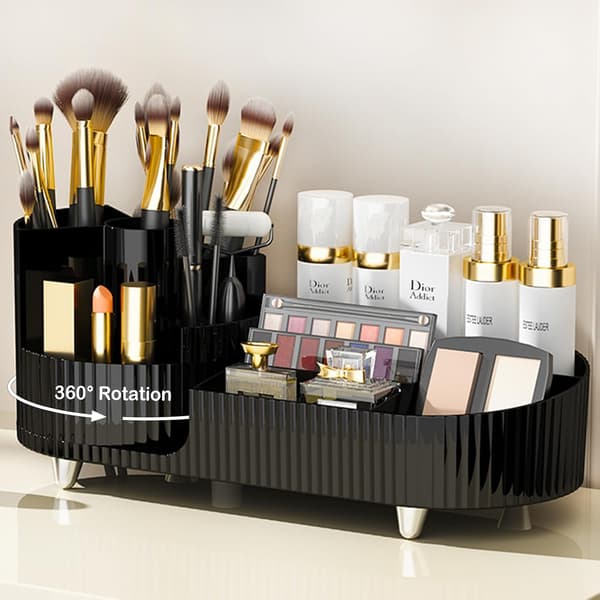 Roterende Makeup Organizer til Badeværelset Kosmetik Organizer til Opbevaring Makeup Børsteholder Hudpleje O