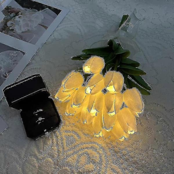 Kunstige tulipaner med LED-lys 15Pcs