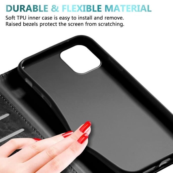 Cadorabo Fodral till Apple iPhone 11 PRO i SVART Skyddsfodral med magnetisk stängning och stativfunktion