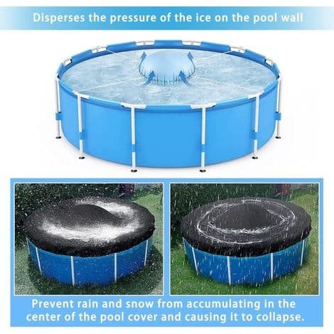 Oppustelig vinterpoolpude. 120×120cm poolpude. Oppustelig pude til vinteropbevaring af pools.