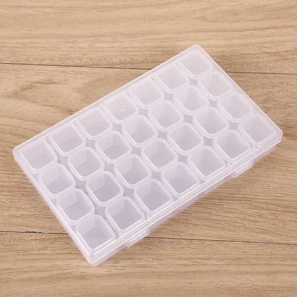 28 rum opbevaringsboks diamantmaling små opbevaring perler transparent