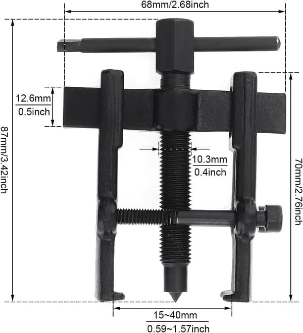 Adjustable Two-Jaw Bearing Puller, 2 Inch Carbon Steel Pump Remover Kit for Motorcycle