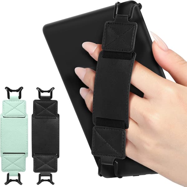 2-pack säkerhetshandrem för 6-8\" Kindle e-läsare Fire Tablet-Kindle/Kobo/Voyaga/Lenovo/Sony E-boksplatta, högelastisk mångsidig handrem