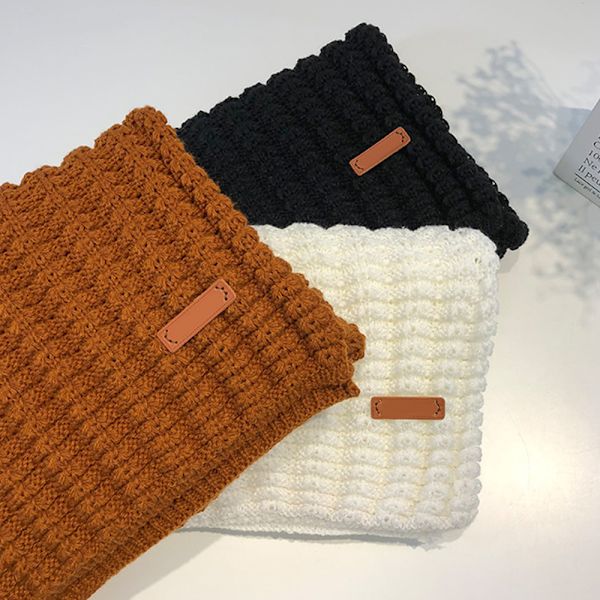 190*40CM Vinter Tjock Kabel Stickad Wrap Chunky Lång Varm Halsduk Svart