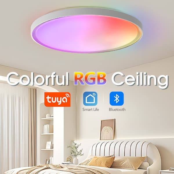 Rund smart LED-loftlampe – RGB+CCT ambient loftlampe