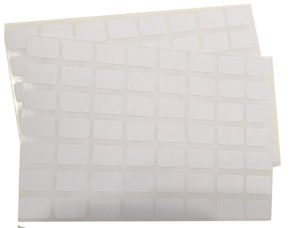 10 ark med prislapper med lim, hvit, for butikker, 12x18 mm