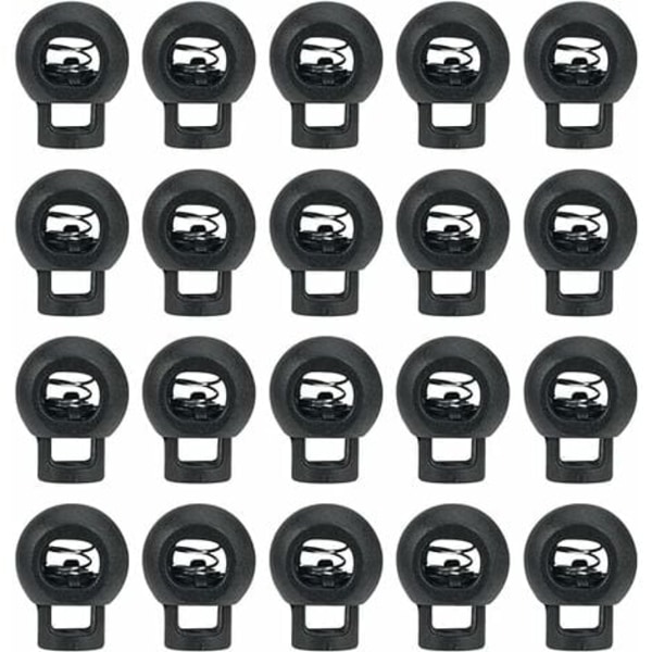 20 st snörlås, snörlås, snörlås, snörlås i plast, snörlås i plast, fjäder snörlås knappar, för kläder, S