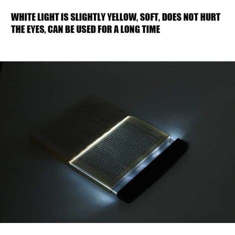 LED Book Light, Reading Lamp for Books, Flat Book Light, 14.2 x 17.5 cm