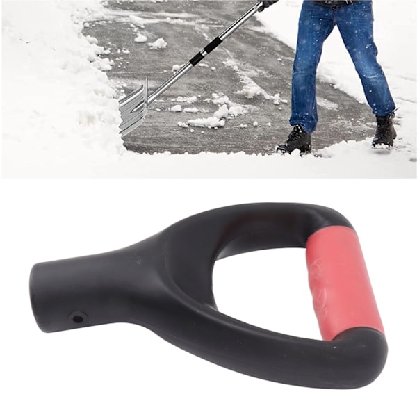 1 st svart rosa 3,2 cm böjd spadehandtag, multifunktionell robust spade D-grepphandtag för grävningsverktyg