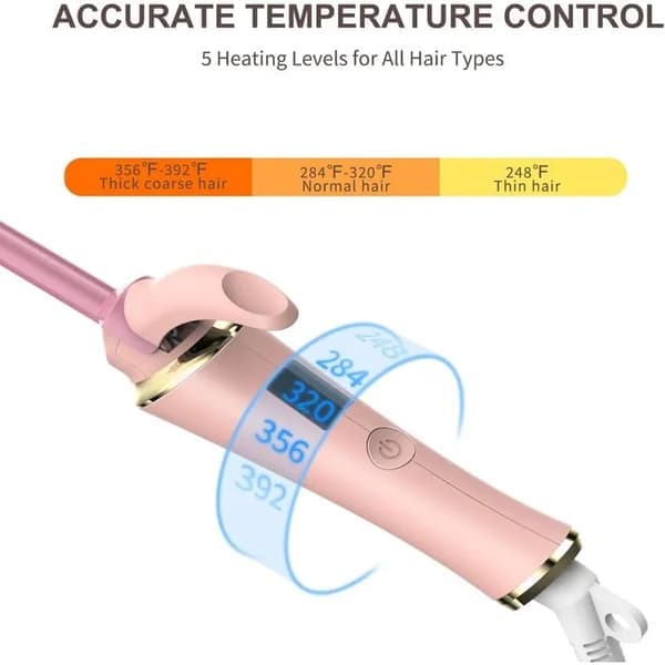 Locktång - 9mm - Turmalinkeramik - 5 temperaturinställningar - Automatisk avstängning