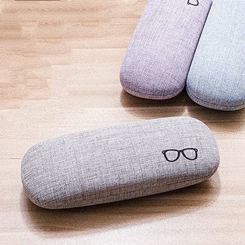 3-pack hårda glasögonfodral, linnetyg, stora och enkla glasögonfodral