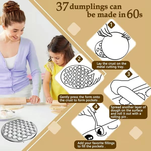 Raviolimaskin degknytsform, degknytsform, 37-håls degknytsform i aluminiumlegering