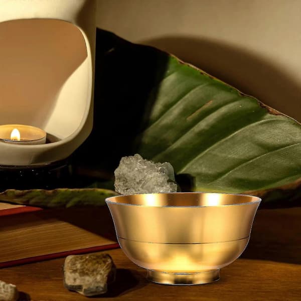 Buddhist Brass Bowl Devotional Bowl Delicate Brass Offering Bowl Desktop Devotional Bowl Ornament - Ri